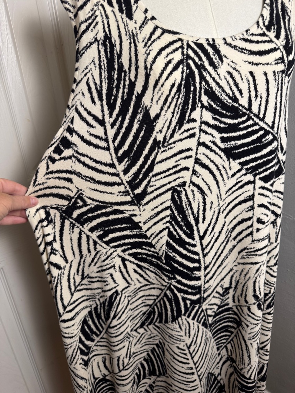 Cynthia Rowley 3X Tropical Palm Print Stretch Swing Dress Resort Chic - Picture 6 of 9